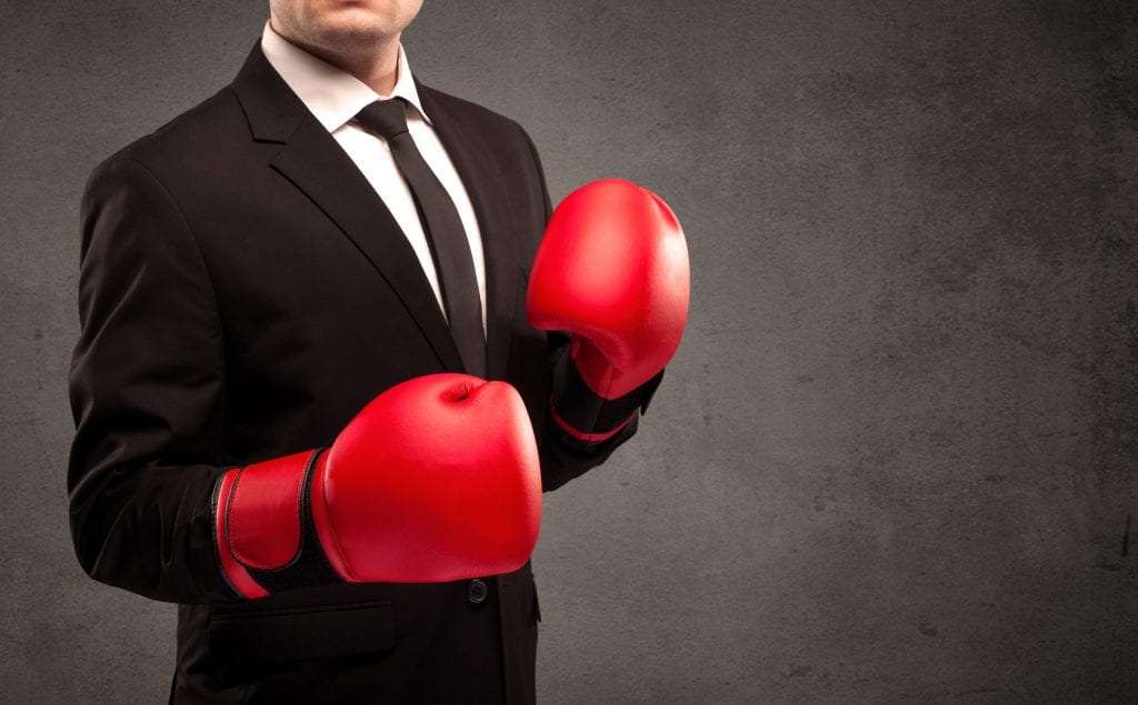 Man with boxing mits