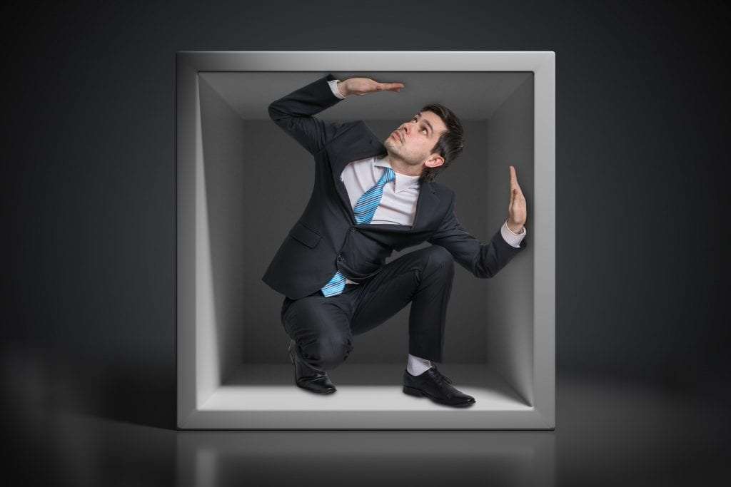 Man trapped in box