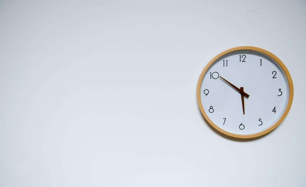 Clock showing the passing of time