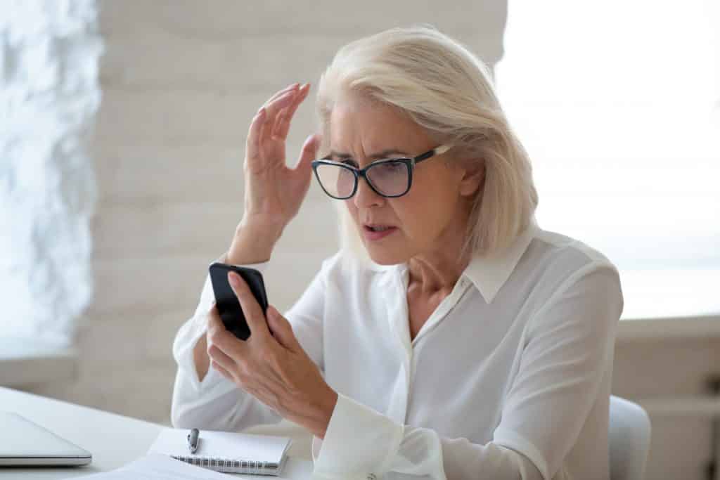 Woman concerned about being scammed on phone
