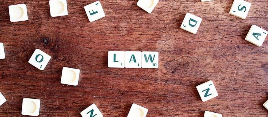 Scrabble pieces spelling law