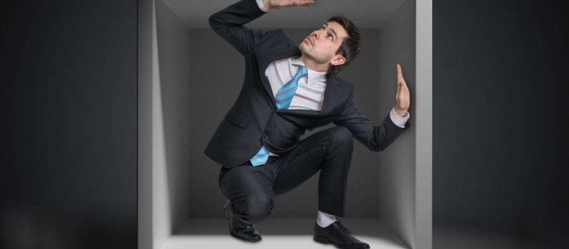 Man trapped in box