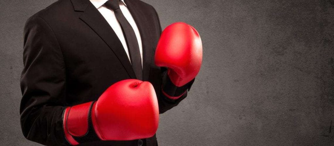 Man with boxing mits